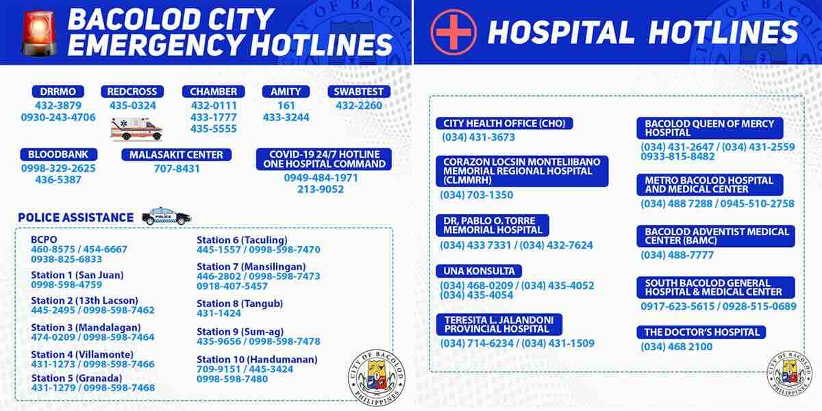 Bacolod Emergency Hotlines