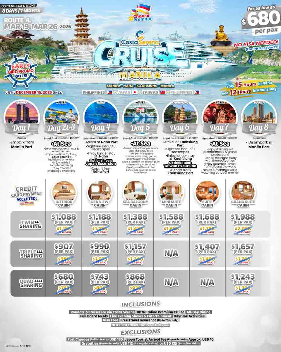 Costa Serena Route March 19_26 2026