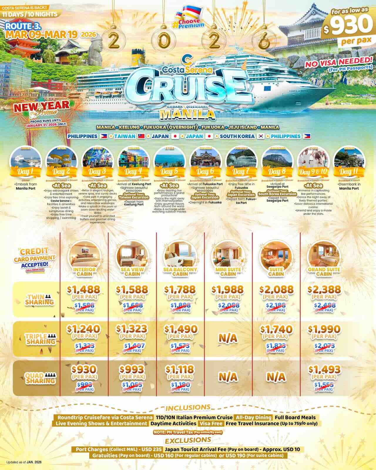 Route 3 Costa Serena 2026