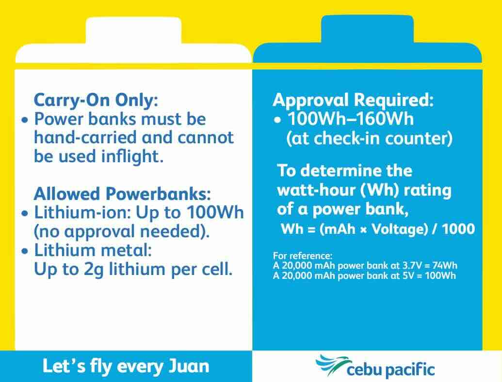 Cebu Pacific Power Bank Rules