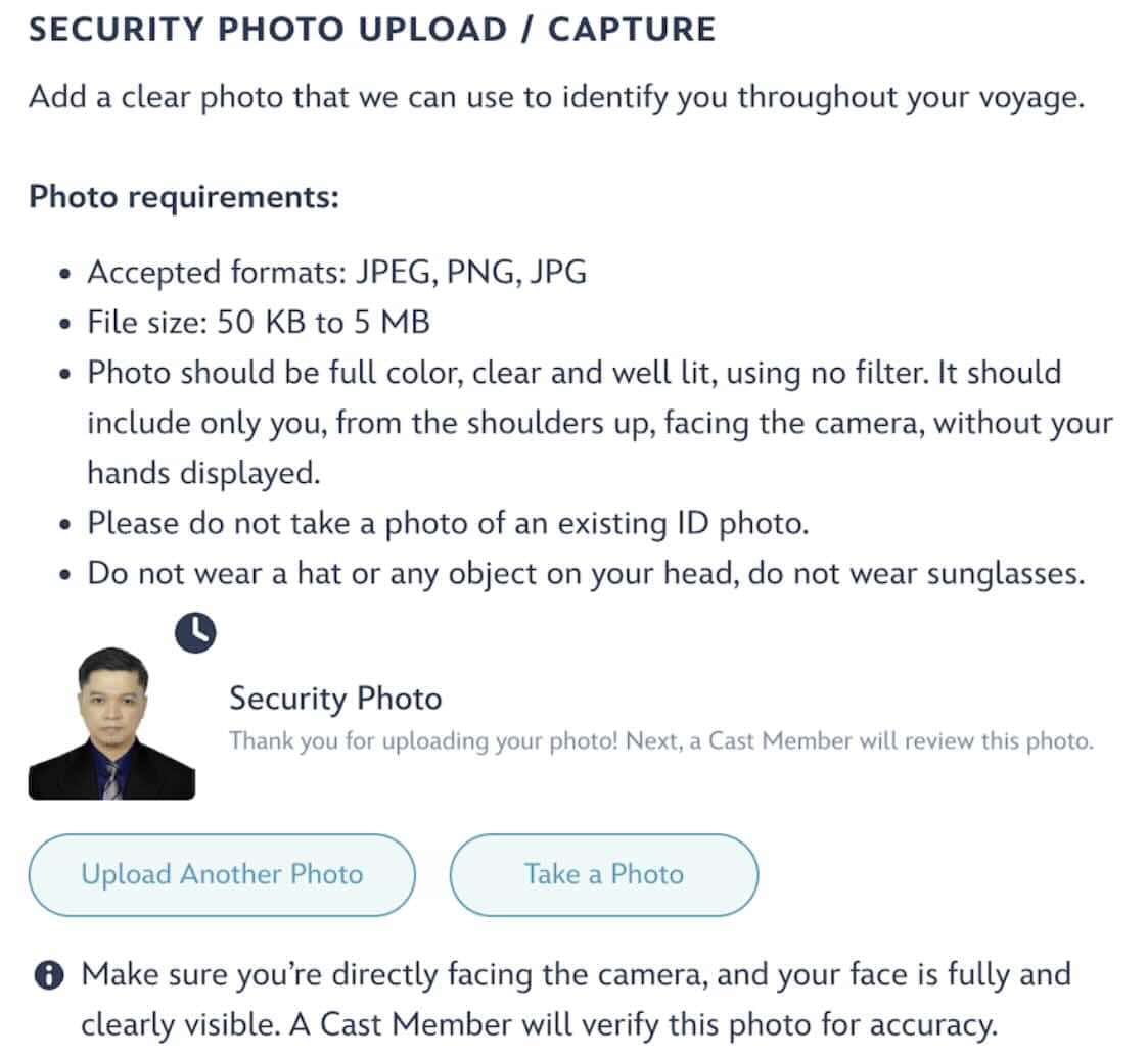 Security Photo Upload Disney Adventure