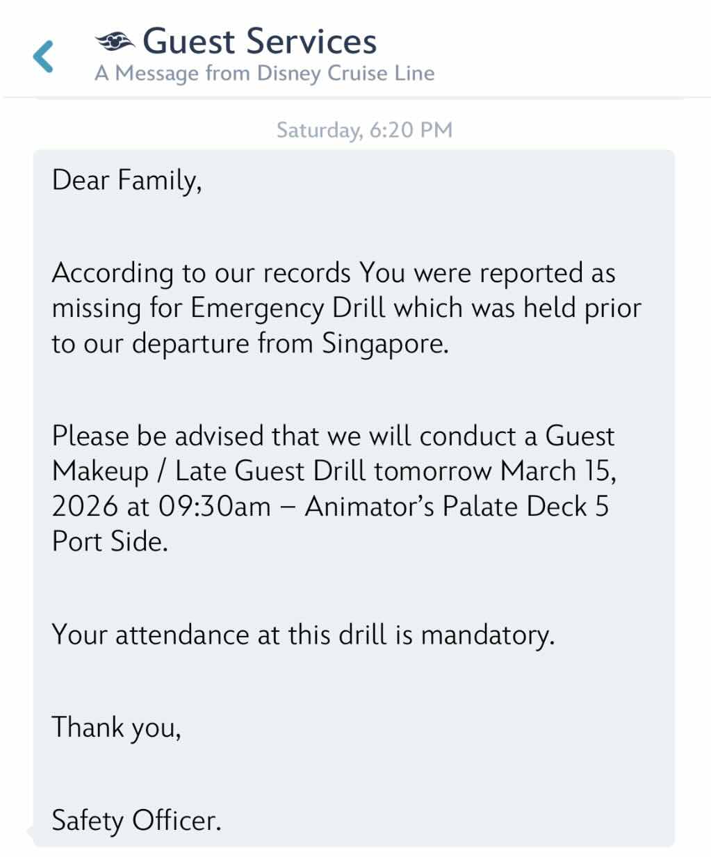 Disney Adventure Notification